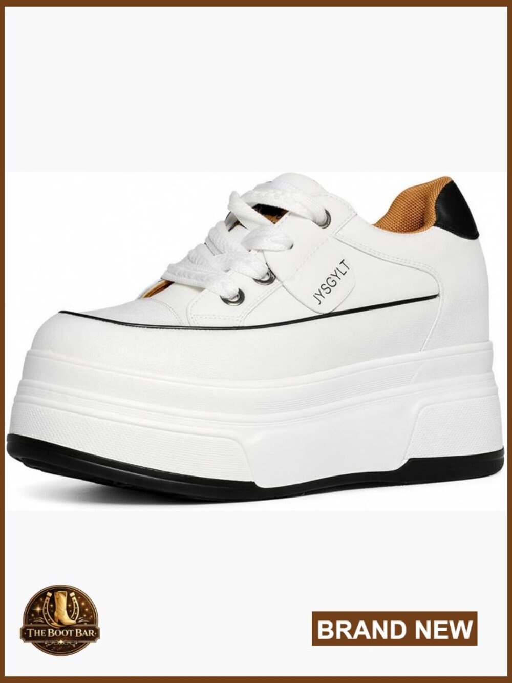 Platform Sneakers with 3.5 Inch Heel, Cushioned Arch Support, Non-Slip Sole - Picture 1 of 7